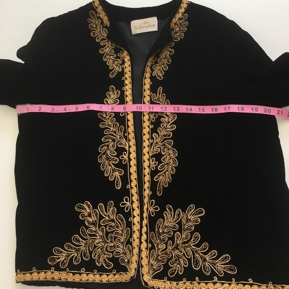 Vintage Velvet with Gold Trim Evening Jacket - Picture 4 of 8